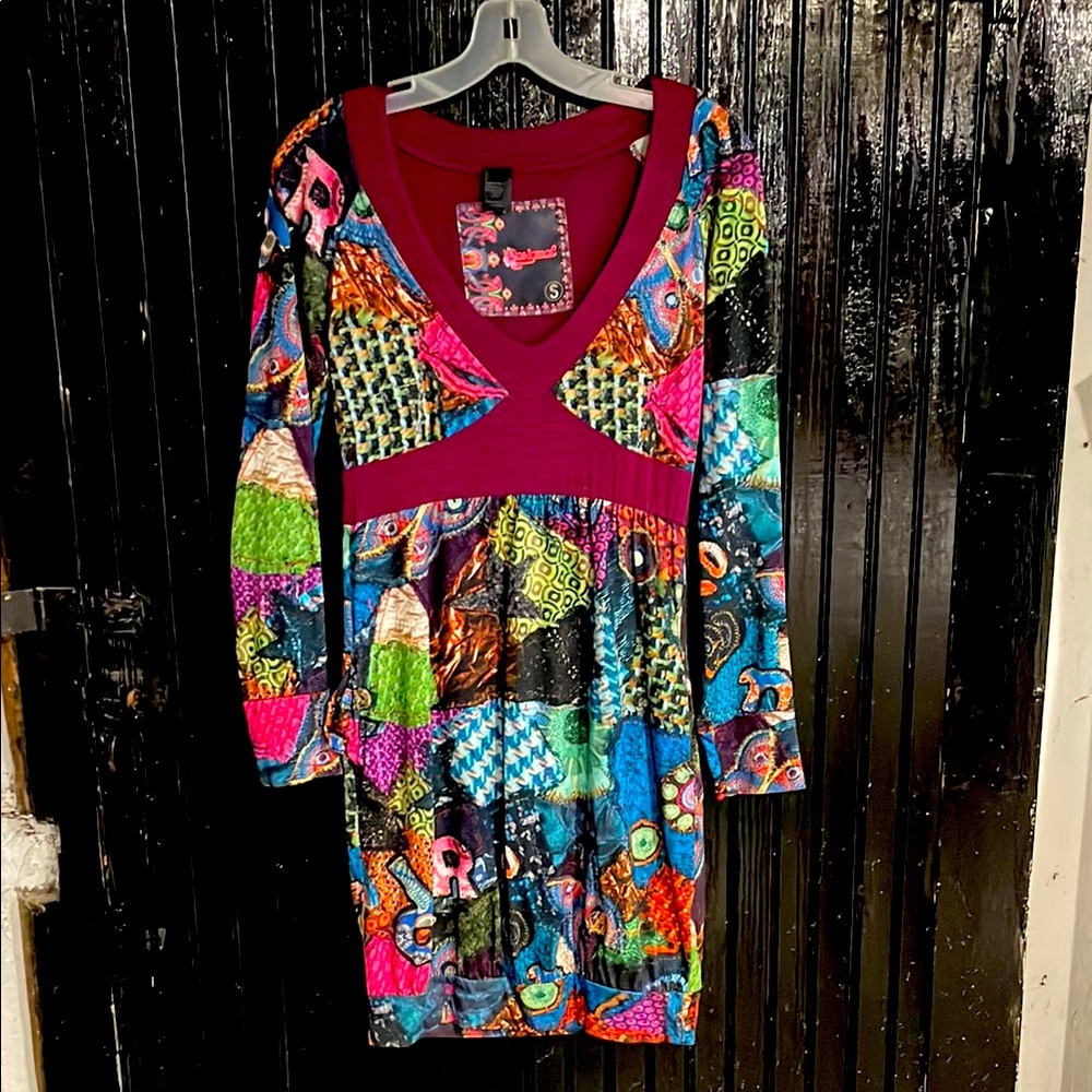 Desigual Multicolor V-Neck Dress